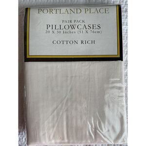 Portland Place STD size (x2) Cotton Rich Pillowcases in BEIGE